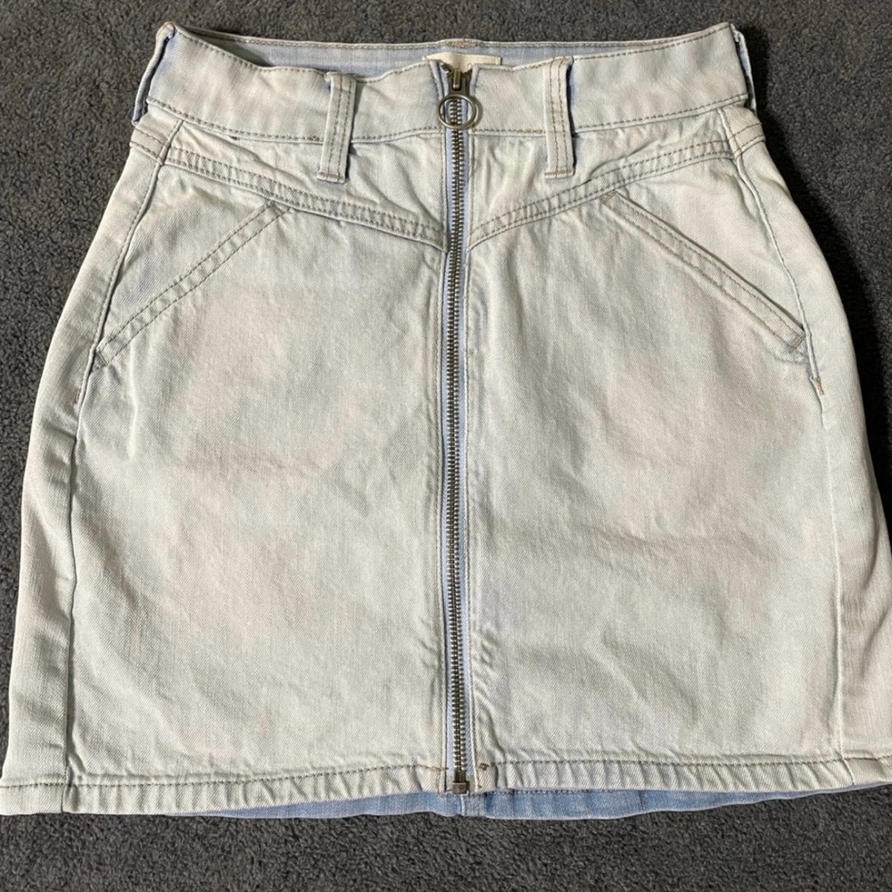 SO Size 0 Light Denim Zip Up Skirt